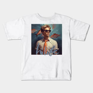 Cool guy fish man Kids T-Shirt